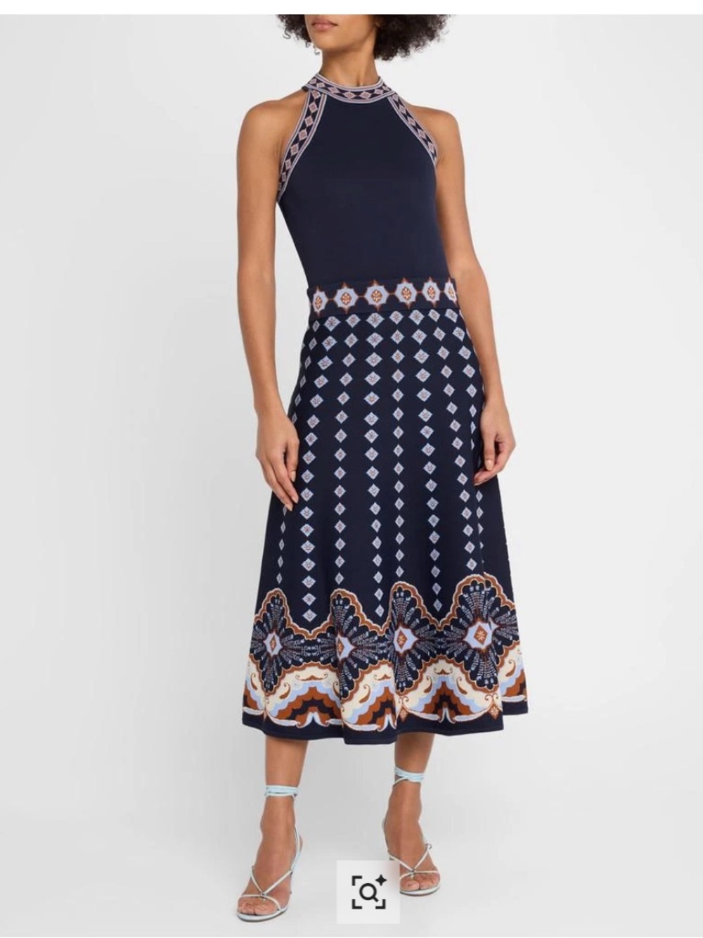 Cara Cara Navy Halter Midi Dress Sandrinna Jules Navy S